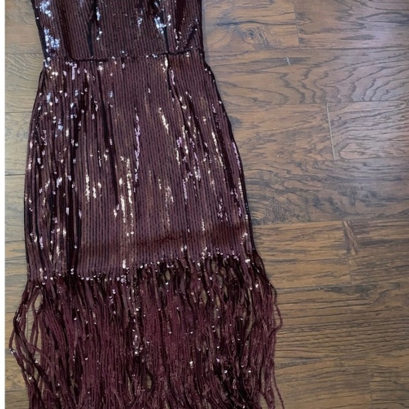 Strapless Black high low sequins dress - Picture 3 of 9